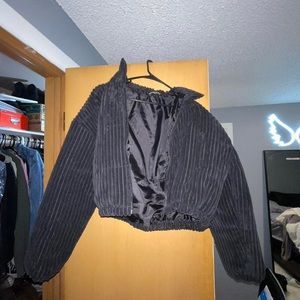 SHEIN Velour Black Jacket